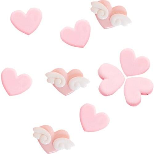 5pcs/lot Pink lovely heart photo clip Heart wing clip convenience clip Paper Clips for book School Party Supplies Gift for Girls