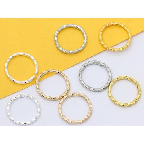 50p 8-20mm Round Jump Rings Twisted Open Split Rings jump rings link loop Connector For Jewelry Making Findings wholesale supply