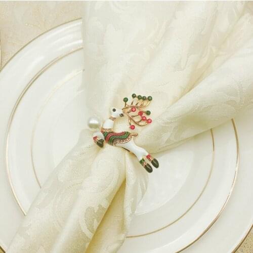 8pcs/lot Napkin ring Christmas color deer napkin ring napkin buckle suitable for wedding banquet holiday party