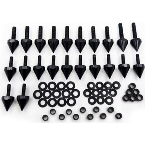 Aftermarket free shipping motorcycle parts Black Spike Fairing Bolts Kit For Kawasaki 2003-2006 Ninja ZX6R ZX 636 ZX6RR