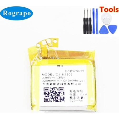New Battery For ASUS ZenWatch 3 (WI503Q) C11N1609 Smart Watch Accumulator 3.85V 320mAh Replacement Batterie +tools