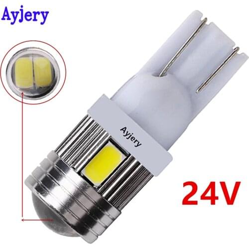 AYJERY Truck 24V 2/4/6/8/10 PCS T10 LED 194 168 W5W LED Light Bulb 5630 5730 6 SMD Len White Clearance Light License Plate Lamp