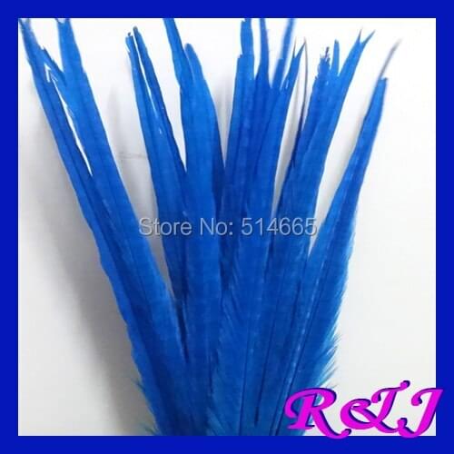 Free Shipping 50-55cm 20-22" Bleached and Dying ringneck pheasant feather 50PCS Turquoise Blue/light Blue Pheasant Tail Feathers