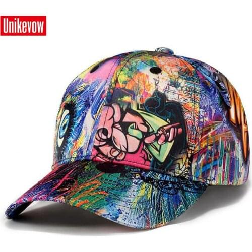 UNIKEVOW Unisex 3D Graffiti Digital Printing Baseball Cap Snapback Outdoor Casual Caps Women Gorra