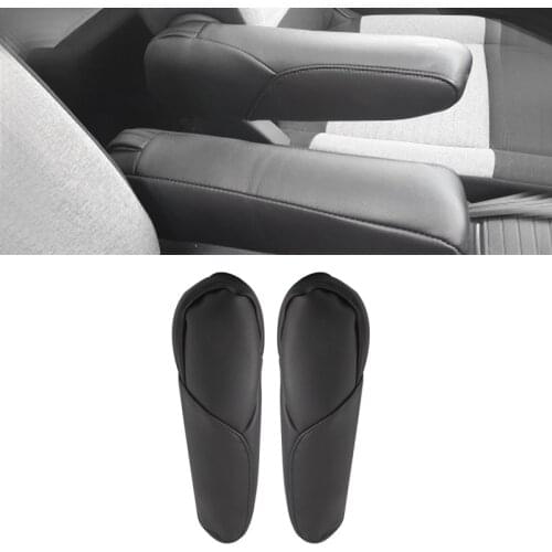 For Honda CRV 2007 2008 2009 PU Leather with Sponge 2pcs Car Interior Side Seat Armrest Handle Cover Protection Trim Black