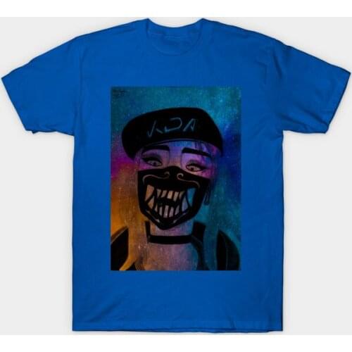 Men t-shirt Blueorange Space Theme KDA Akali Tshirt Women T Shirt Men Cotton Tees Streetwear Harajuku