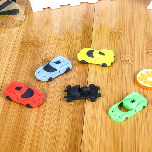 20 PCs Korea styling stationery car rubber cartoon toy Eraser primary creative school supplies