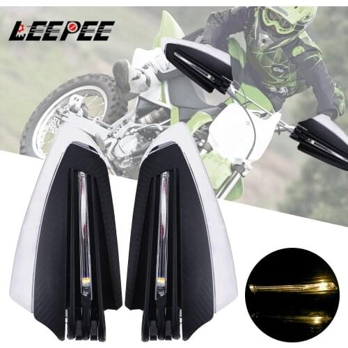 LEEPEE 2PCS Motorcycle Hand Guard With LED Signal Light Accessories Universal,For Handlebar 22mm Outer or 15-17mm Inner Diameter