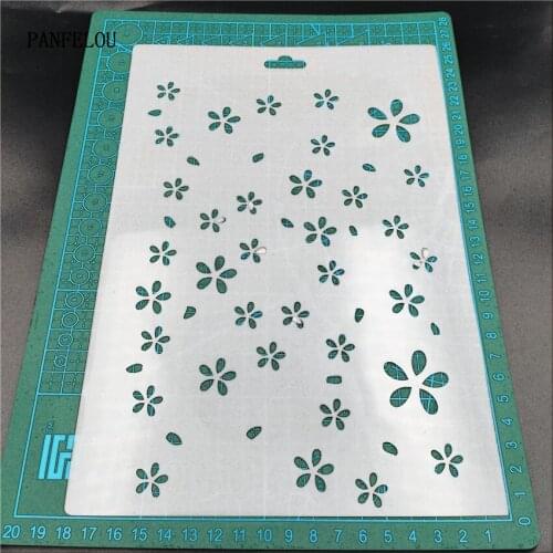 Hote Sale Flowers in the rain scrapbook stencils spray plastic mold shield DIY cake hollow Embellishment printing lace ruler