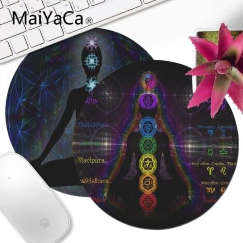 MaiYaCa High Quality Meditation yoga Small Round Mouse pad PC Computer mat Smooth Writing Pad Desktops Mate mouse pad anime