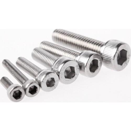 DIN912 304 Stainless Steel Metric Thread M3 Hexagon Socket Head Cap Screws Inner Hex Socket Bicycle Bolt