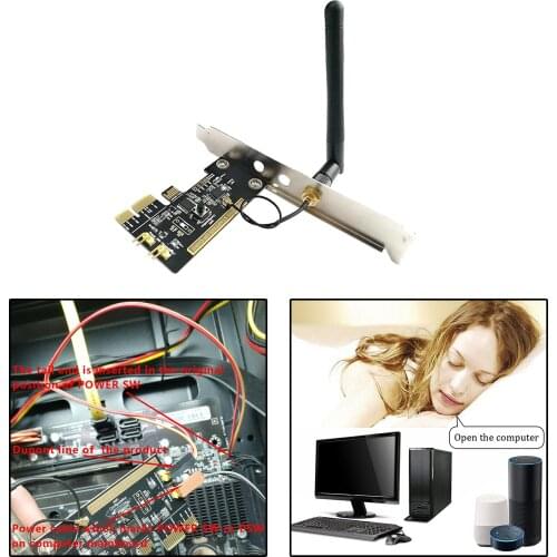Mini PCI-e Computer Remote Control Boot Card, Desktop Smart 2.4G Wireless WIFI Restart Switch Board, PC Turn on/OFF for