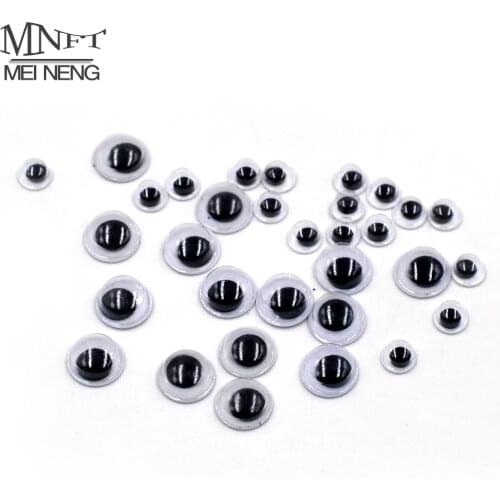 MNFT 100Pcs 5mm/8mm 3D Fishing Lure Eyes Black Movable Doll Eyes Fly Tying Material Holographic Eye DIY Fishing Accessories