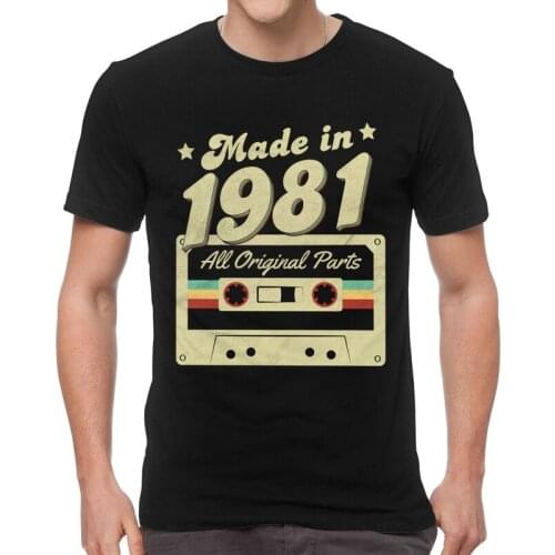 Vintage Original Parts Made In 1981 T-shirt Men Novelty T Shirt Short Sleeve Cotton 40th Birthday Tshirt Urban Tee Top