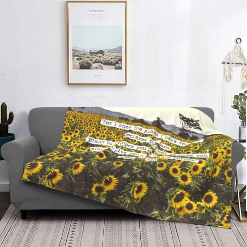 Jeremiah Sunflowers Throw Blanket Wijjkyk5ffq Blankets Fleece Autumn/Winter Multi-function Soft Throw Blankets for Home Car