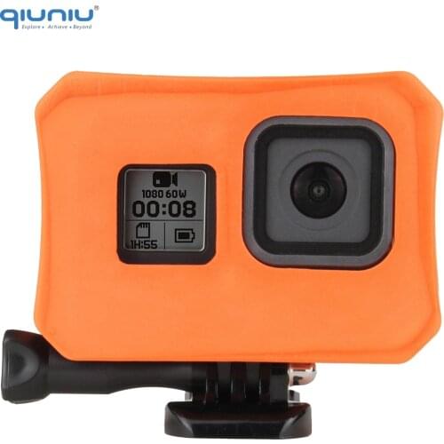 QIUNIU Orange Float Cover Buoyancy Box Protective Frame Case Shell for GoPro Hero 8 Black Camera for Go Pro 8 Float Accessories
