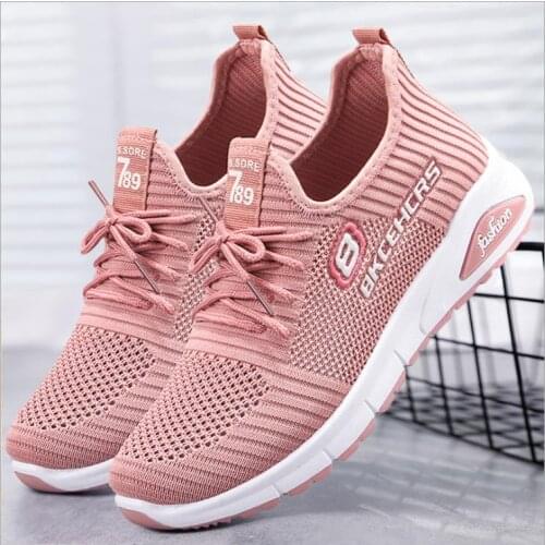 Sell L Womens Shoes Soft Soles Womens Shoes Fly Woven Shoes Womens Running Shoes Rubber Soles Sports Shoes Womens Flat Shoes