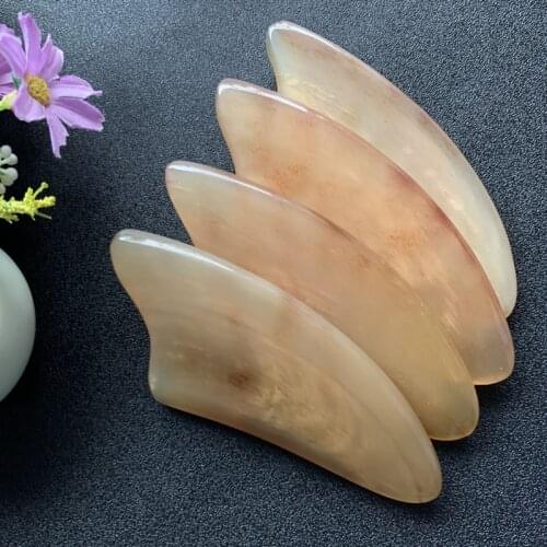 Natural Sheep Gouache Scraper Thick Guasha Board Face Lifting Neck Thin Body Meridian Scraping Massage Tool Acupuncture Therapy