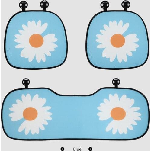 High End 3D Breathable Mesh Cartoon Daisy Summer Universal Car Interior Ornaments Fashion Car Seat Cushion Pad