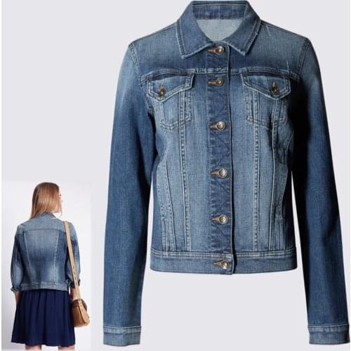 Fall 2020 Denim Jacket Women Slim Short Retro Denim Jacket Women Stretch Biker Jacket Dropshipping Free Shipping