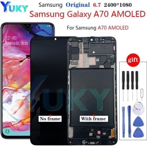 For Samsung Galaxy A70 LCD A705F A705 SM-A705F Display with frame Touch Screen Digitizer Assembly A705 For SAMSUNG A70 LCD