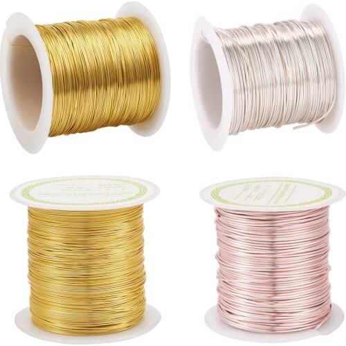 1Roll Copper Wire Copper Beading Wire Thread for Bracelet Necklace Jewelry DIY Accessories 0.5/0.6/0.7mm Rose Gold