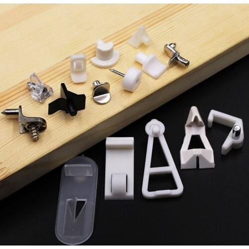 10pc Plastic Cabinet Shelf Support Metal Pin Shelves for Display Cupboard Wardrobe Fixed Glass Bracket Holder Furniture Hardware