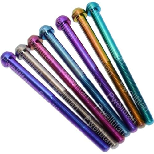 6 Pcs Titanium Bolts M6 X 90mm Ti Screw Grade5 for Racing Motorbike Button Tapping Hexagon Hex Head