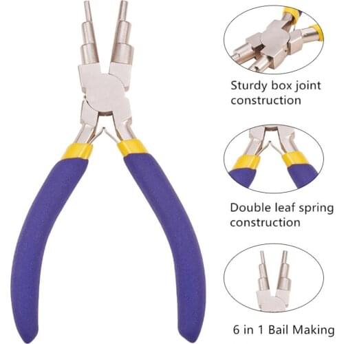 6 In 1 Handheld Forming Rustproof Jump Rings Bail Making Pliers For 3mm To 10mm Carbon Steel Portable Jewelry Tool Wire Looper