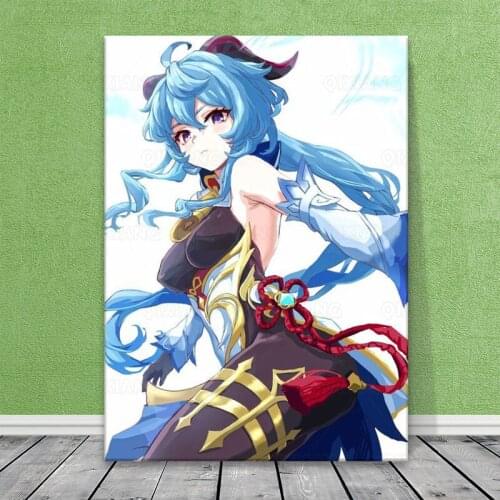 Ganyu Genshin Impact Anime Home Decor Canvas Posters Prints Decoration Art Wall Pictures Living Room Painting