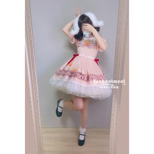 Anime Touhou Project Tewi Inaba Rabbit Outfit Lolita Flower Dress Gorgeous Uniform Cosplay Costume Women Halloween Free Shipping