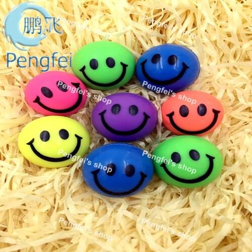 Free shipping 100PCS 30mm smile natural rubber bounce ball floating elastic smiling ball children toy rubber elastic smile ball