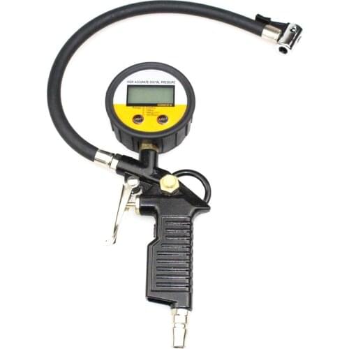 255 PSI Digital Tire Inflator Gauge LCD Backlit Screen With Hose and Quick Connect Coupler For Cars and Motorcycles