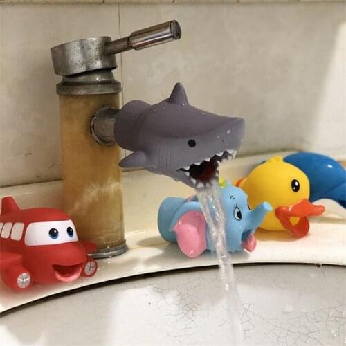 Cute Animal Faucet Extender Kids Children Help Washing Hands Sink Water Tap Extender Splash-proof Spout Extension Kids Bath Toys