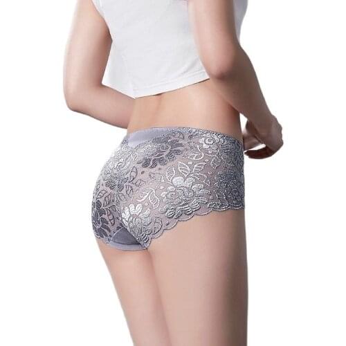 Elegant French Lace Female Underpants Plus Size Seamless Women Panties High Quality Modal Briefs Middle Waist Cozy Lady Shorts