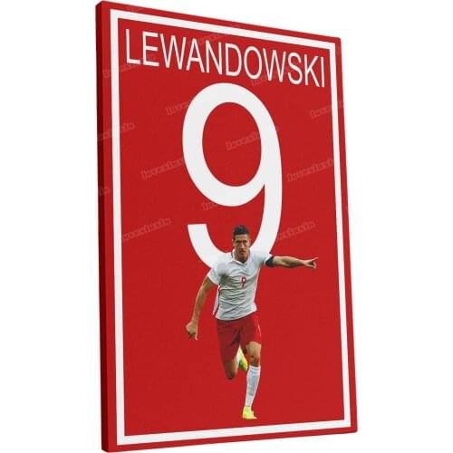 Euro Soccer 2020 Poland #9 Robert LEWANDOWSKI Wall Art Indoor Room Rolled - Water Resistant Canvas Poster Not Framed