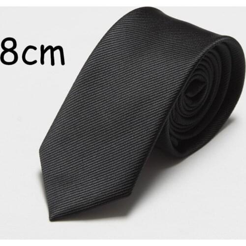 HOOYI 2019 Black ties for men neck tie cravat 8cm width wedding business