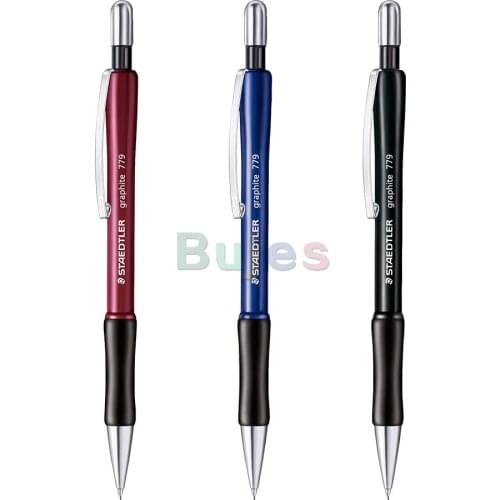 Staedtler Graphite 779 Mechanical Pencil 0.5/0.7mm, Black/Blue/Red Body Colors, Design Drawing Pencil for Drawing Painting