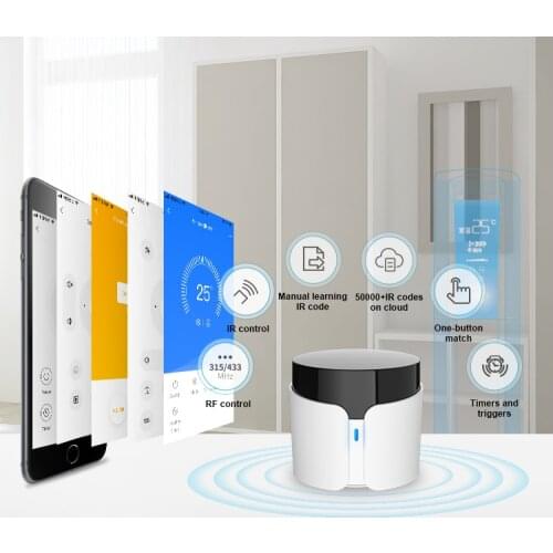Broadlink RM4 BestCon RM4C Pro WiFi Smart Home Hub, IR RF433 All in One Universal Remote Control Works with Alexa, Google Home