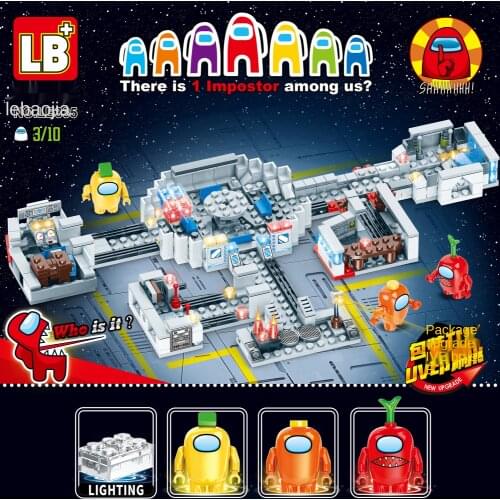 Anime 335 Game Space Werewolf Kill Boarding Cabin with Light Assembly Building Blocks Educational Toy Gift Box Childrens Gift