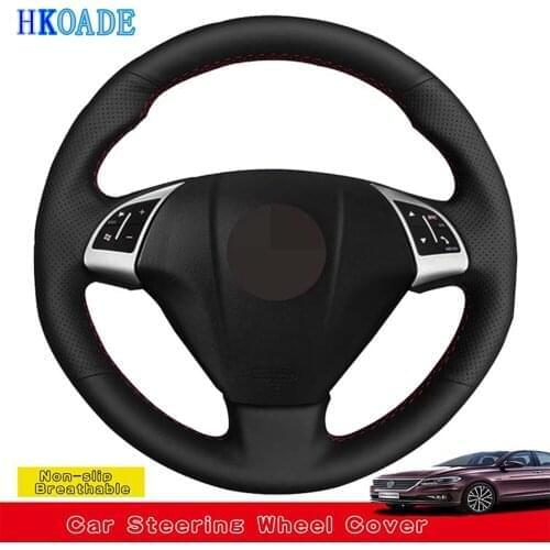 DIY Hand-stitched Black Artificial Leather Car Steering Wheel Covers For Fiat Bravo 2007-2015 Doblo 2010-2015 Opel Combo 2012