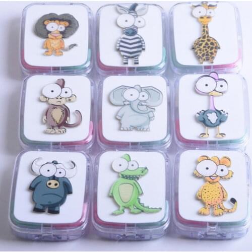 Free ship!1lot=8 set!Cute animal cat contact lenses box / companion Cartoon eyeglasses box / lens care case/storage box