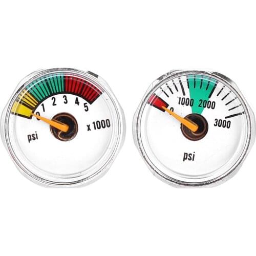 Gauge 3000psi&5000psi 1/8NPT Micro Mini Gauge Manometer for Paintball PCP Air Rifle Outdoor Fishing Camping Hiking Survival Tool