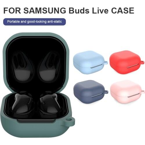 For Samsung Galaxy Buds Live Soft Case Protective Wireless Bluetooth Earphone Case With Anti-lost Buckle Headset Accessories