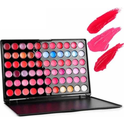 Wholesale Free Shipping 48pcs New Unique 66 colors lipgloss set Professional Multi color lipstick palette Makeup Beauty Tint Set