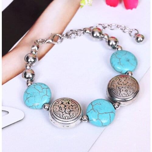 "New Arrival Exotic Style Bracelet Accessories Green Stone Sliver Plating Jewelry Accessories Drop Shipping
