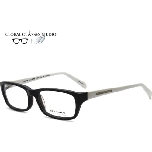 Men Women Acetate Glasses Frame Eyewear Eyeglasses Reading Myopia Prescription Lens 1.56 Index RM5194 C2