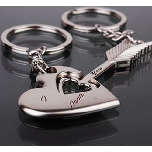 Wholesale Couple Keychain Cute Metal Cupid Heart Key Chains Boyfriend Gift for Women Keyring Bag Charm Accessories jewellery