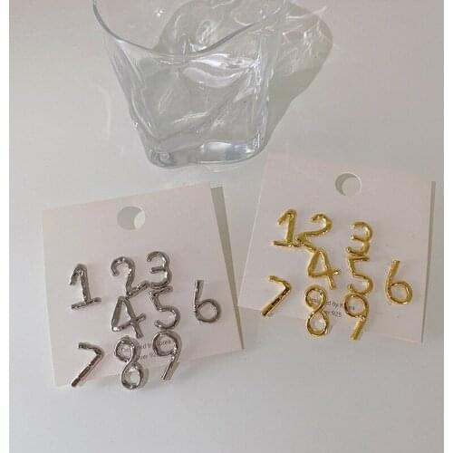 Origin Summer Silver Gold Colour Alloy Numbers Dangle Earrings for Women Ladies 9 Piece Set Earrings Fashion Accessories