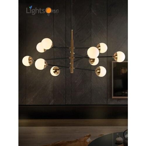 Nordic creative art carved flower glass pendant lights modern simple bedroom living room European restaurant pendant lamp